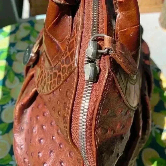 Furla crocodile and ostrich brown  purse - Picture 2 of 8